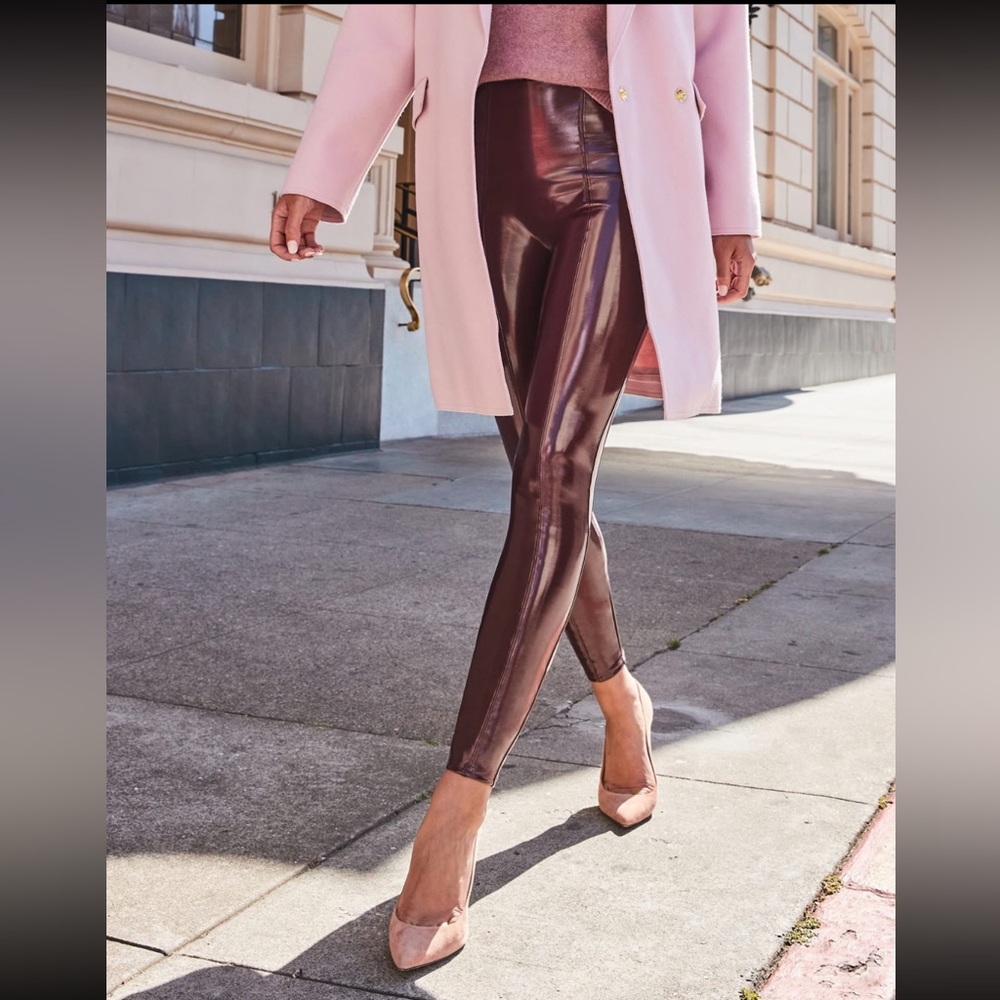 SPANX Glossy Brown Leggings
